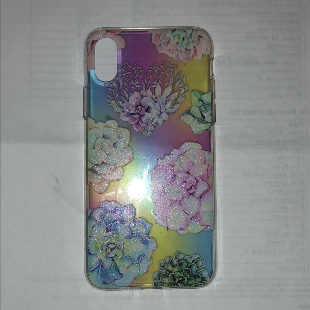 Succulent rainbow iPhone X case